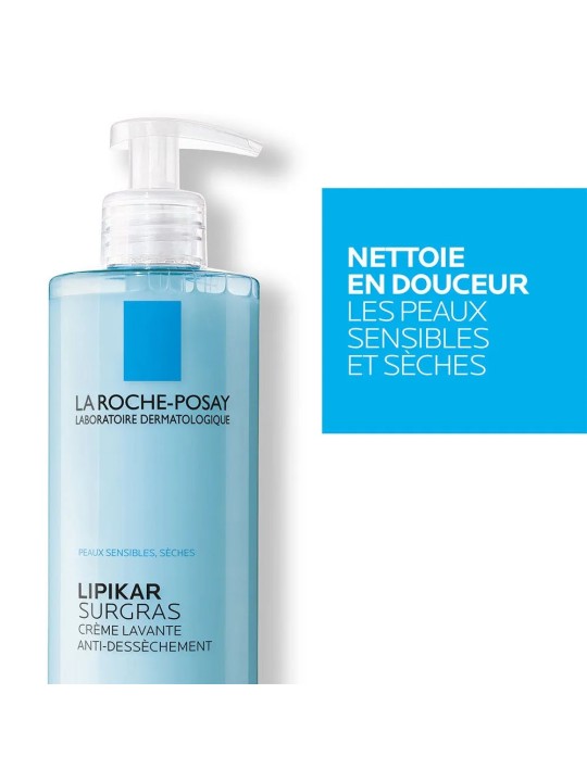 La Roche-Posay Lipikar Crème lavante douche Surgras bébé à l'adulte Peaux sèches 400ml