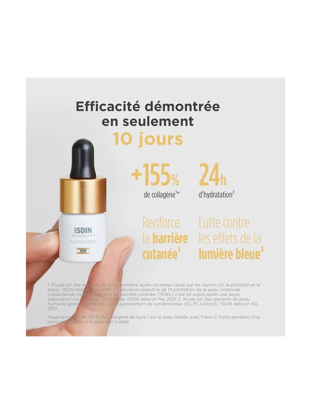 Isdin Flavo-C Forte Sérum visage anti-âge et illuminateur à la vitamine C 3x5,3ml