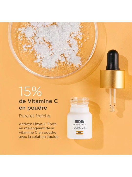 Isdin Flavo-C Forte Sérum visage anti-âge et illuminateur à la vitamine C 3x5,3ml