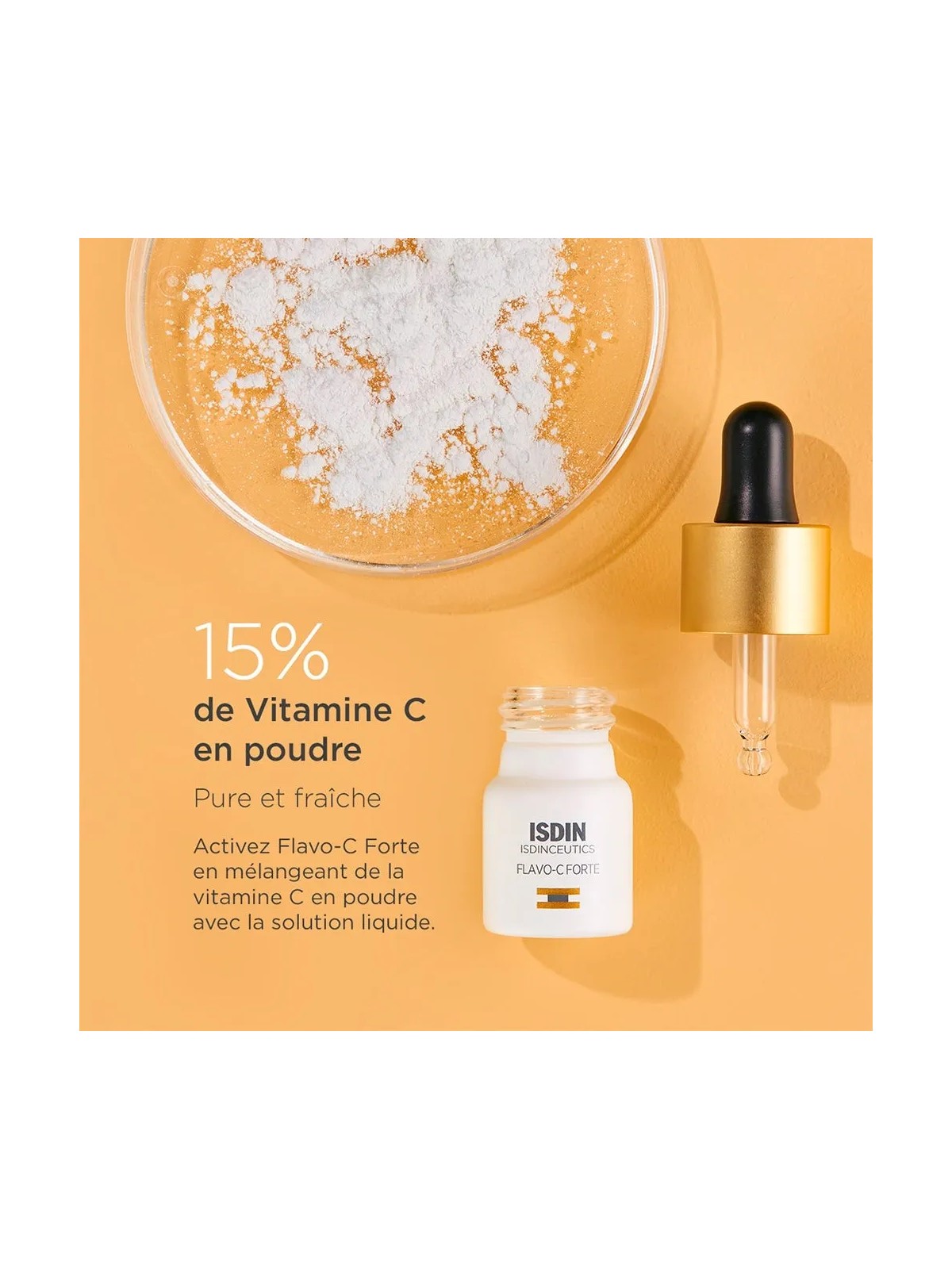 Isdin Flavo-C Forte Sérum visage anti-âge et illuminateur à la vitamine C 3x5,3ml