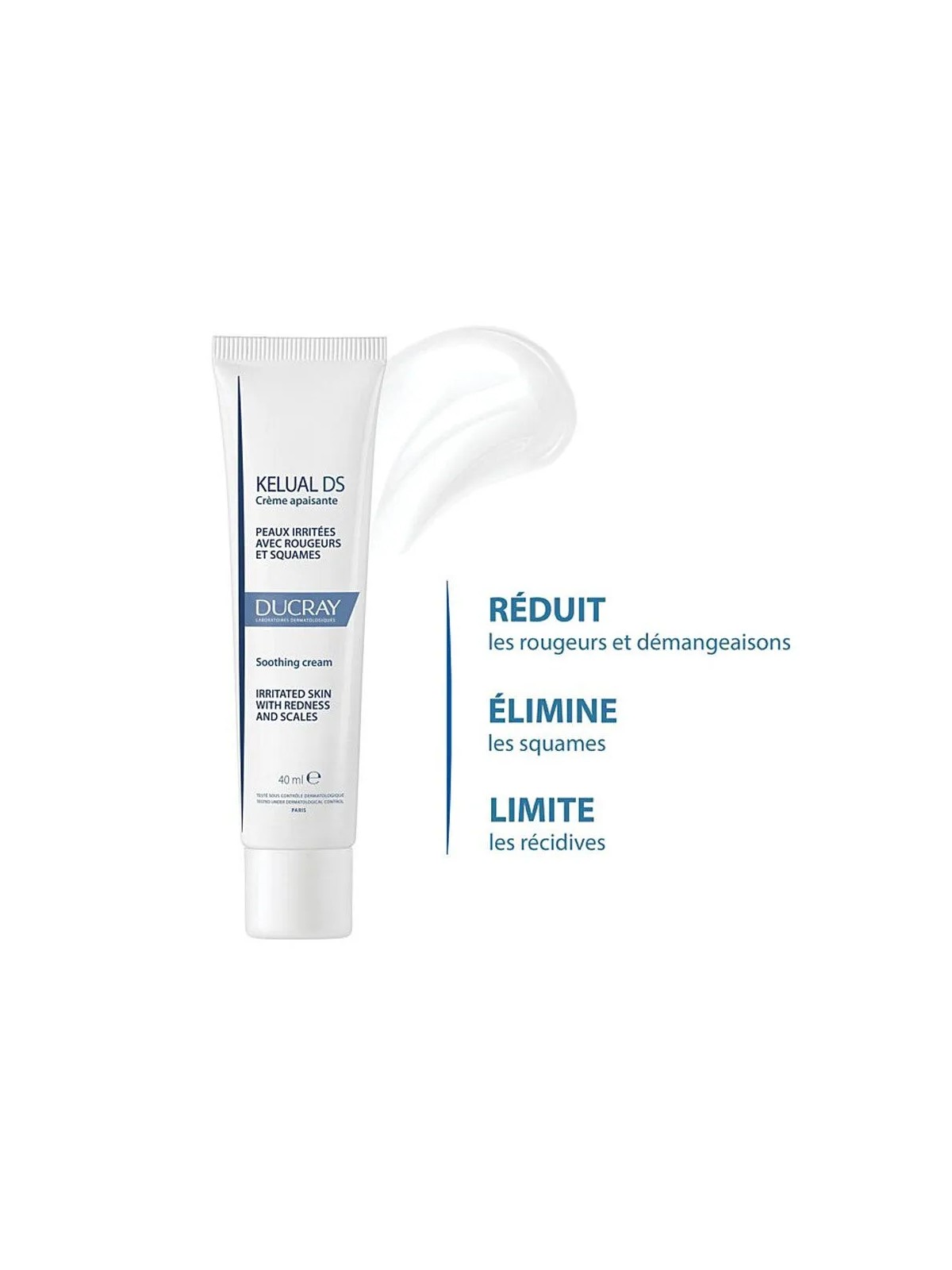 Ducray Kelual Ds Crème Apaisante Peaux Irritées avec Rougeurs et Squames 40ml