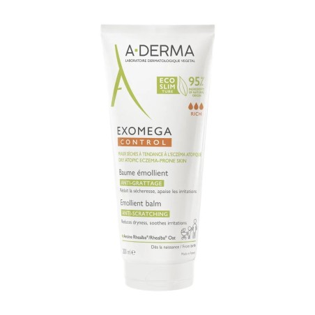 A-Derma Exomega Control Baume Emollient Anti-grattage Peaux sèches à tendance à l'eczéma atopique 200ml