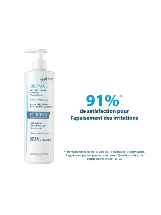 Ducray Dexyane Gel Nettoyant Surgras Visage Et Corps Peaux Tres Seches A Tendance Atopique 400ml