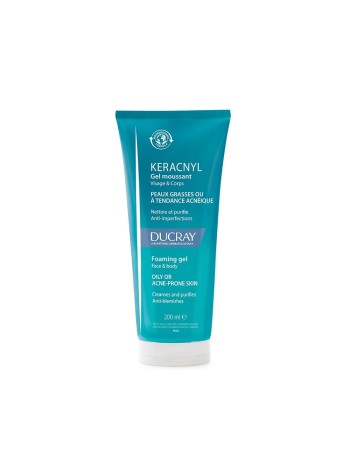 Ducray Keracnyl Gel moussant Nettoyant visage peau grasse 200ml