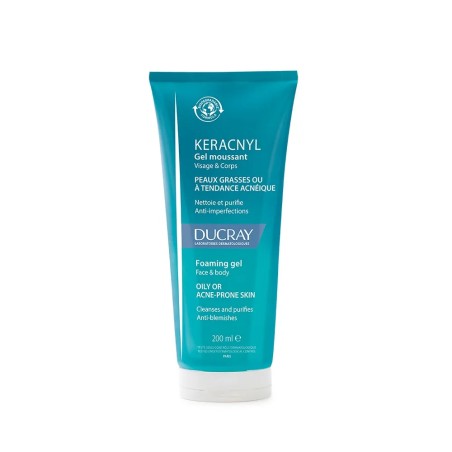 Ducray Keracnyl Gel moussant Nettoyant visage peau grasse 200ml