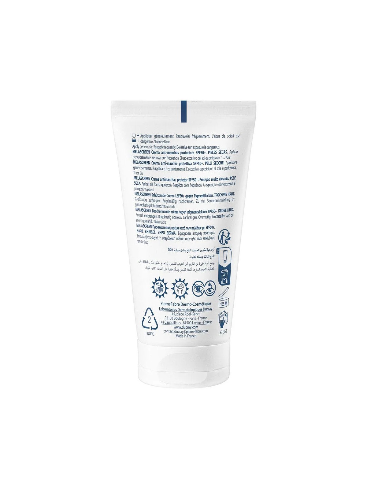 Ducray Melascreen Crème Antitaches Protectrice SPF50+ Taches Brunes 50ml