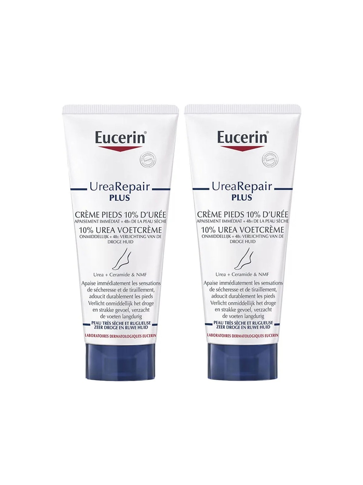 Eucerin UreaRepair Plus Creme Pieds 10% D'uree Peaux sèches et rugueuses 2x100ml