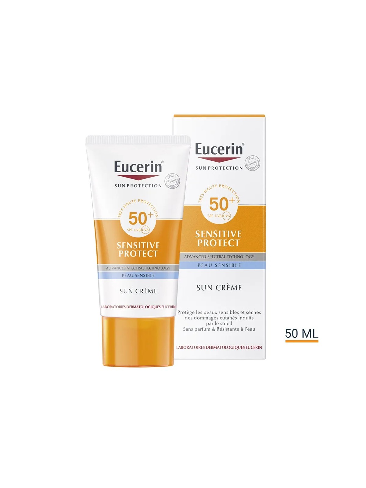 Eucerin Sun Protection Sensitive Protect Creme Tres Haute Protection Spf50+ Visage 50ml