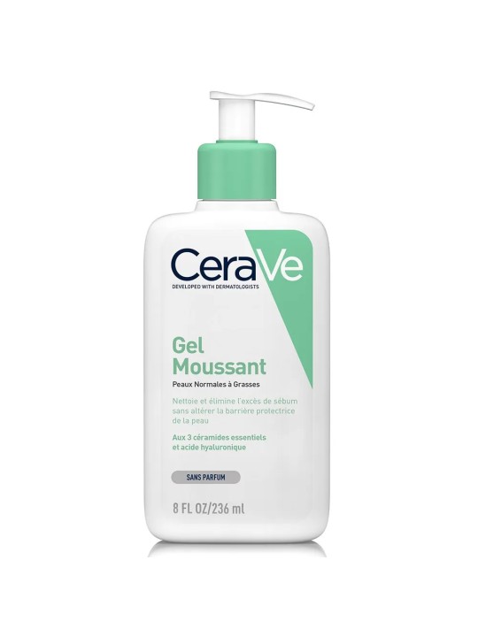 Cerave Cleanse Visage Gel Moussant Visage Et Cou Peaux Normales A Grasses 236ml