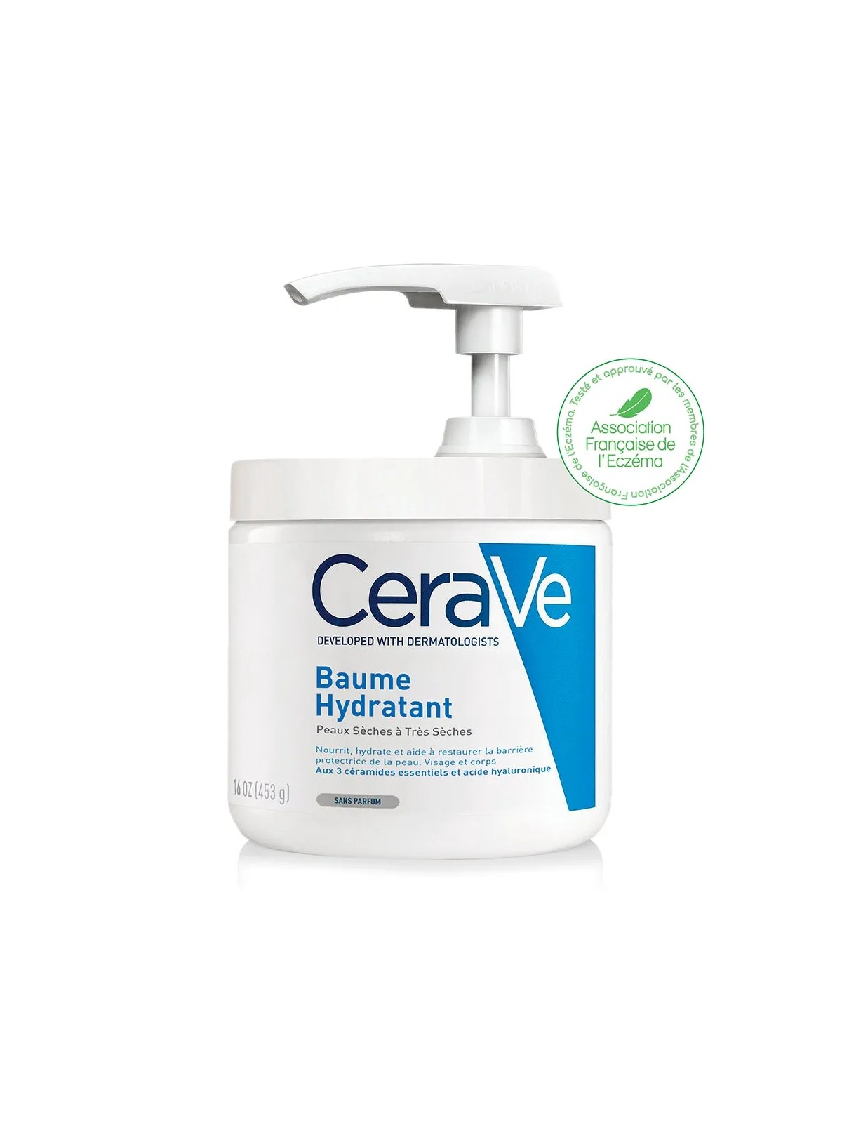 Cerave Body Baume Hydratant Pot Pompe Visage Et Corps Peaux Seches A Tres Seches 454g