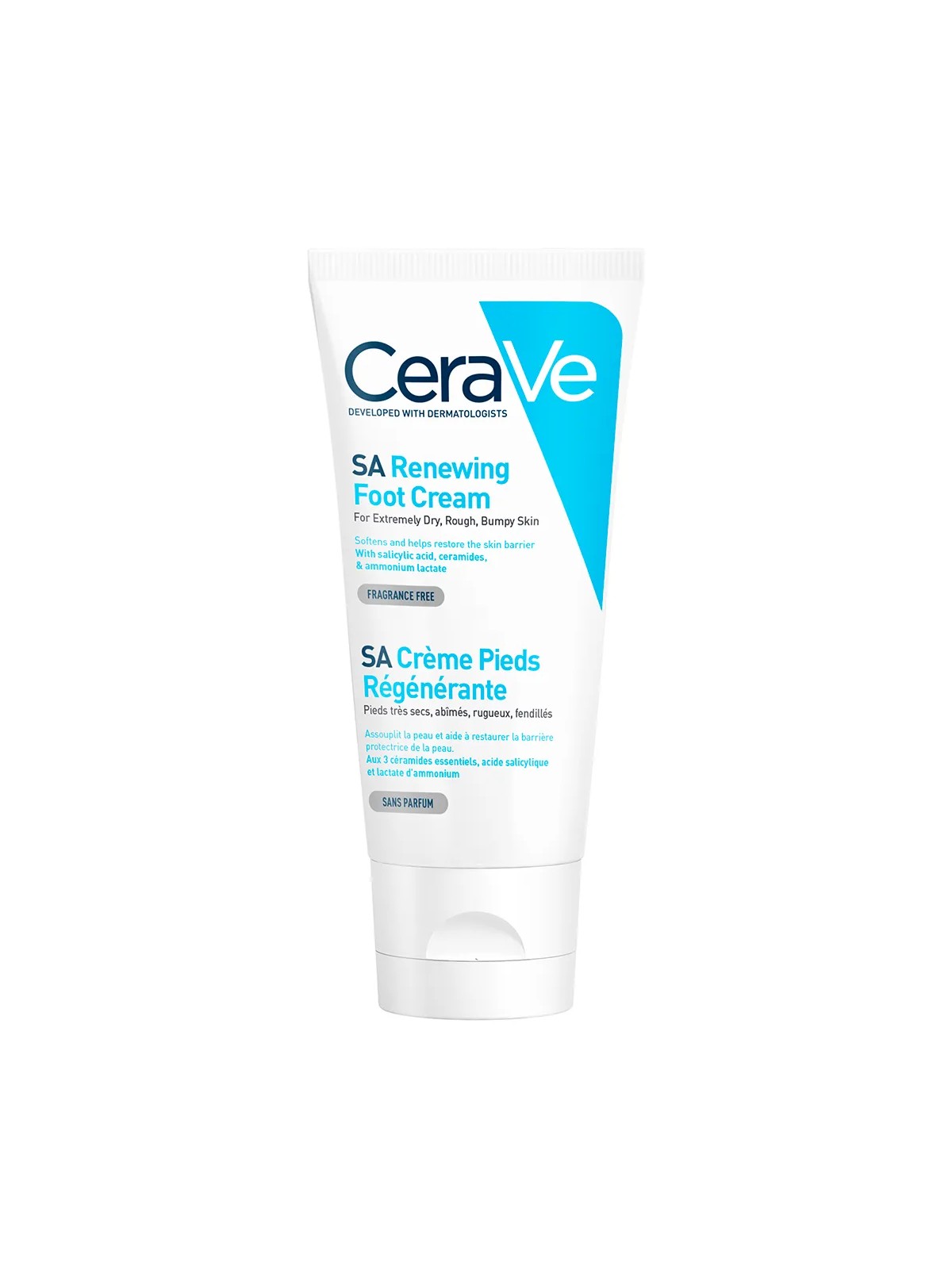 Cerave Body SA Creme Pieds Regenerante Pieds Tres Secs Abimes Rugueux 88ml