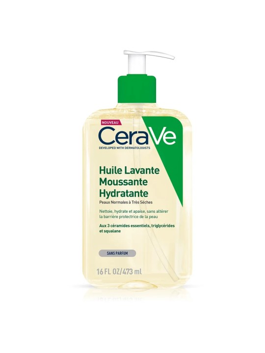 Cerave Cleanse Corps Huile Lavante Moussante Hydratante peaux normales à très sèches 473ml