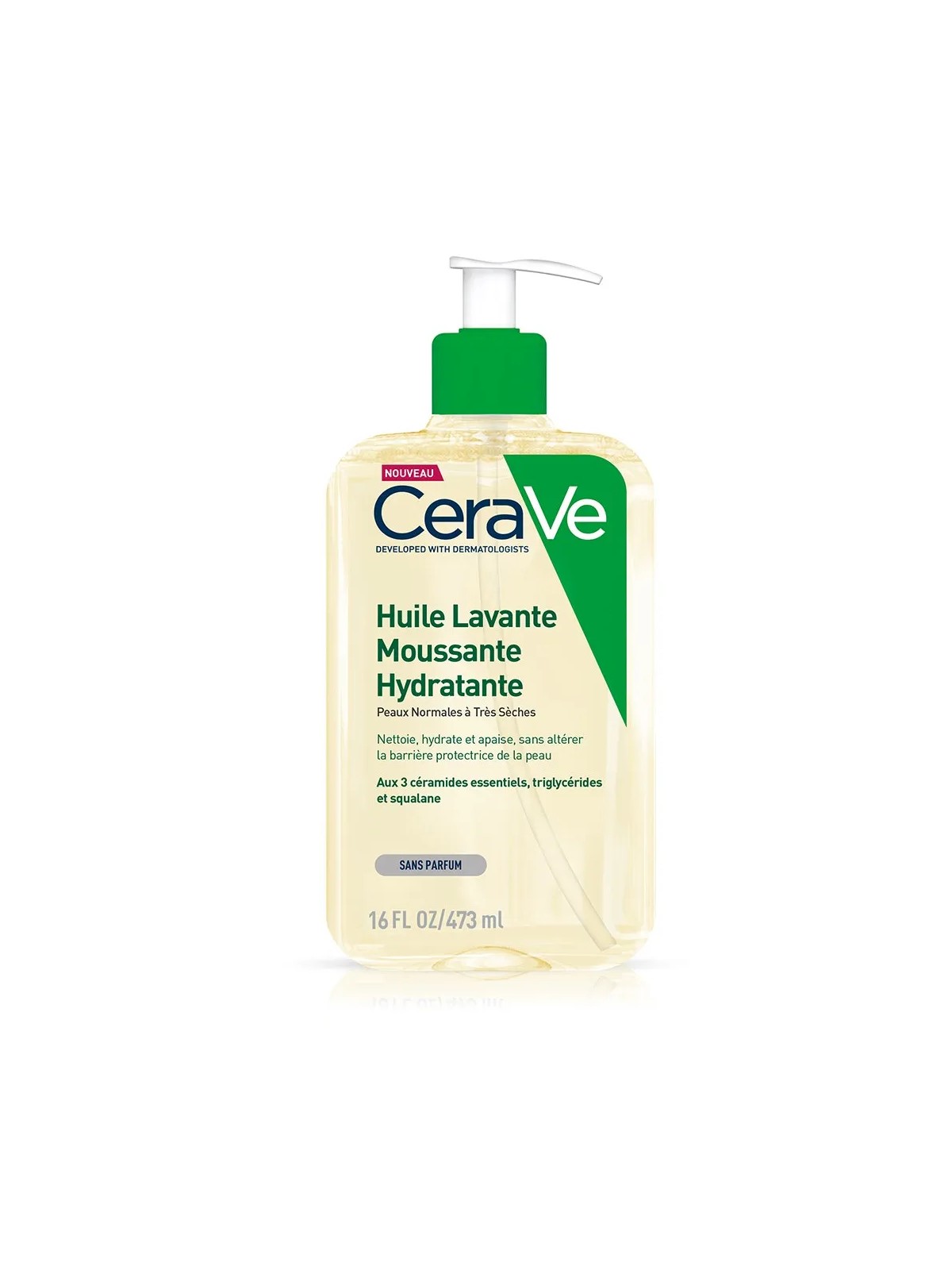 Cerave Cleanse Corps Huile Lavante Moussante Hydratante peaux normales à très sèches 473ml