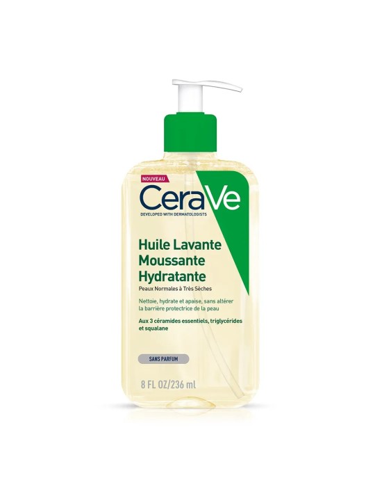 Cerave Cleanse Corps Huile Lavante Moussante Hydratante peaux normales à très sèches 236ml