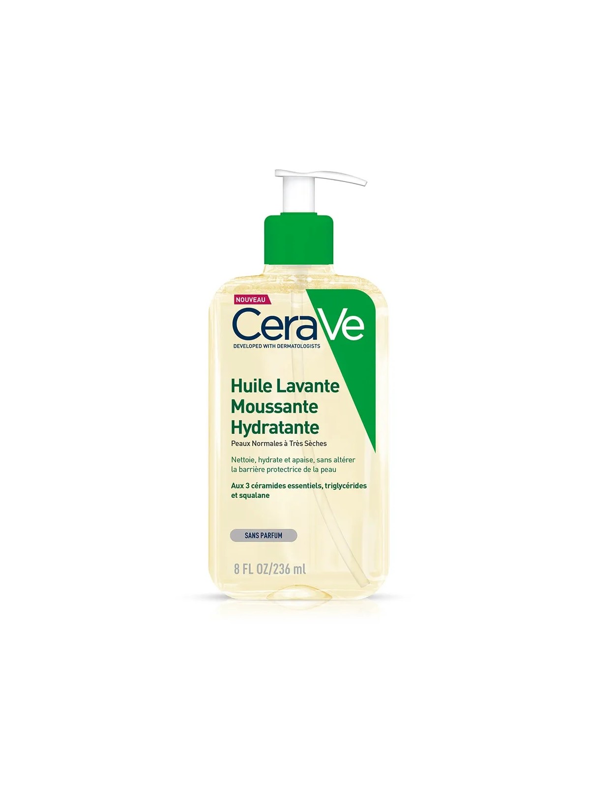 Cerave Cleanse Corps Huile Lavante Moussante Hydratante peaux normales à très sèches 236ml