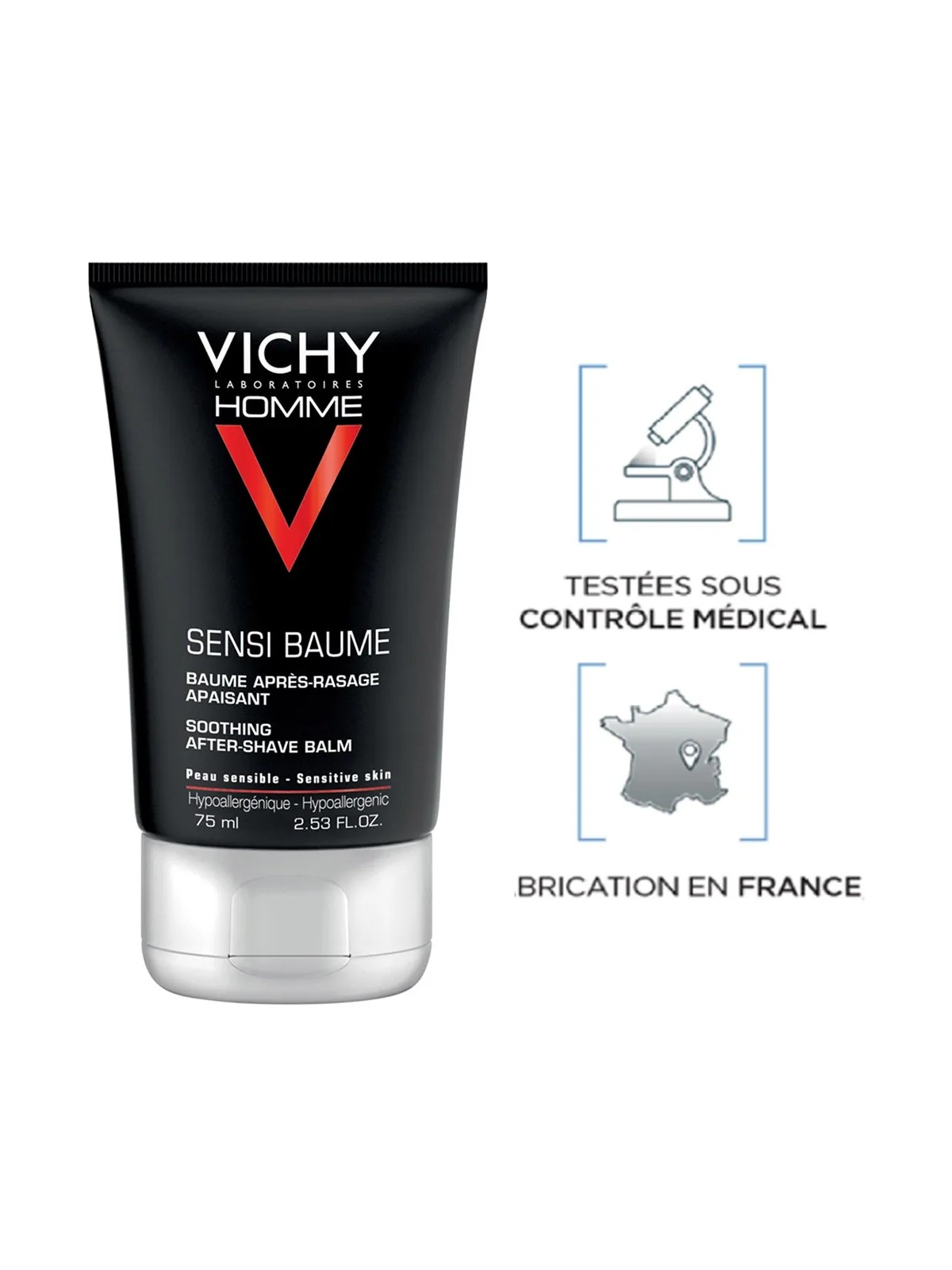 Vichy Homme Baume Apres-rasage Apaisant Sensibaume 75ml