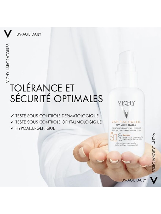 Vichy Capital Soleil Fluide Anti-Photovieillissement SPF50+ Visage UV-AGE Daily 40ml