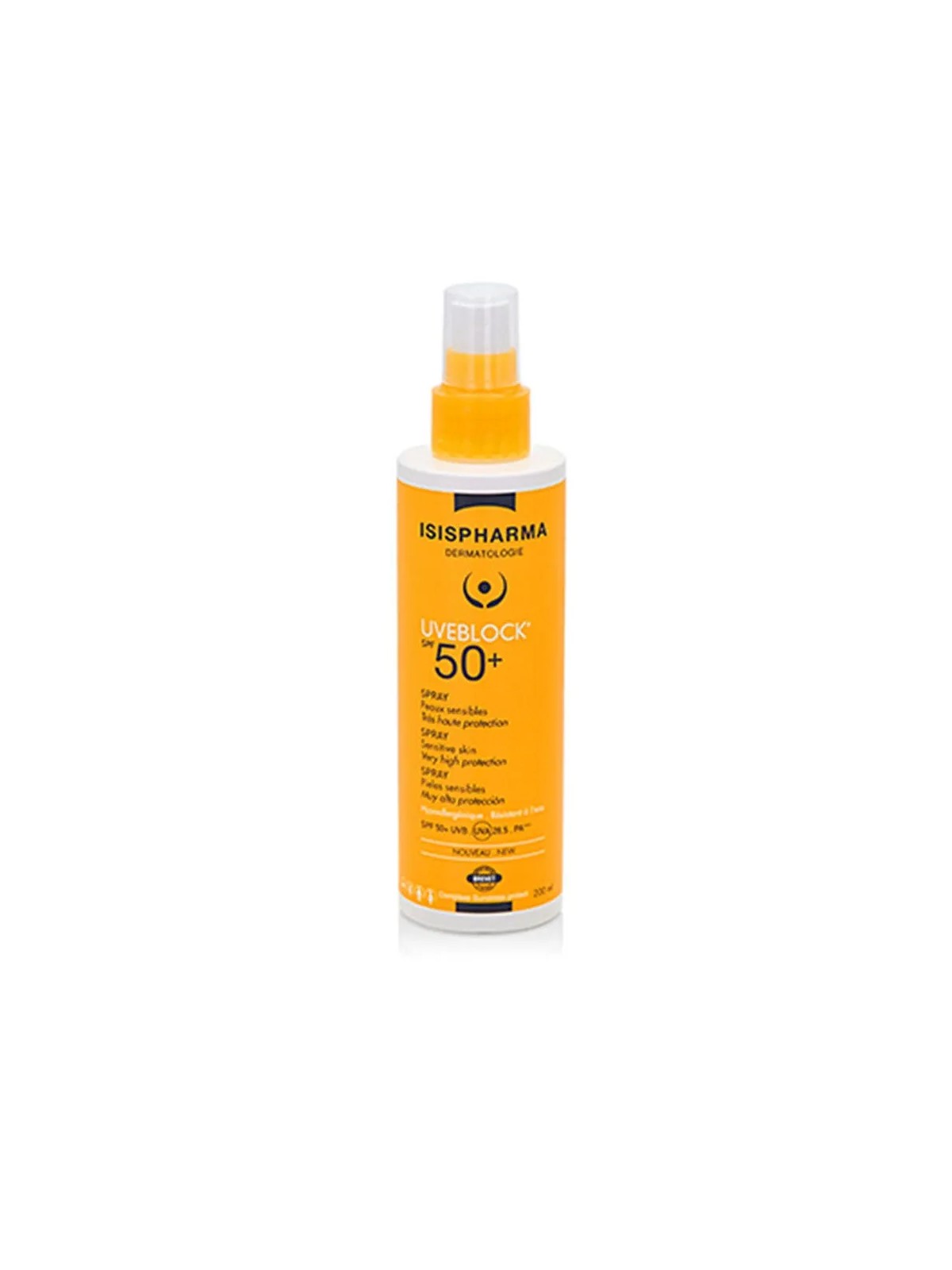 Isispharma Uveblock Spray Solaire Tres Haute Protection Spf50+ 200ml