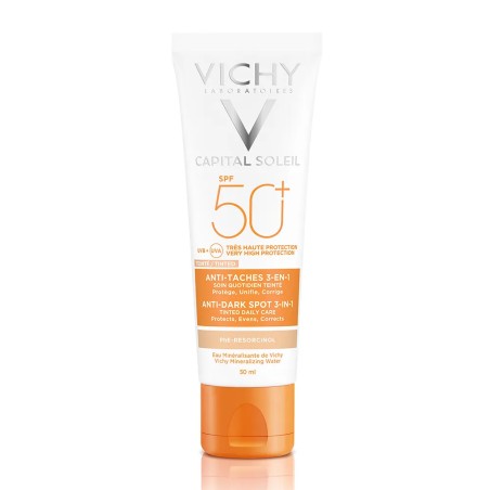 Vichy Ideal Soleil Soin Anti Taches Teinte 3-en-1 Tres Haute Protection Spf50+ 50ml