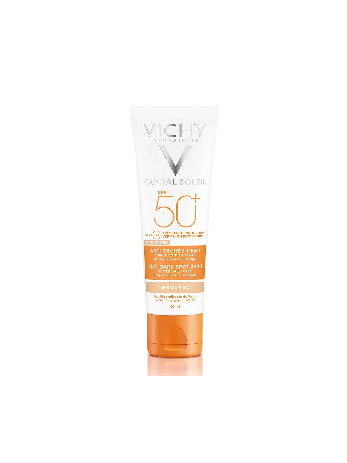 Vichy Ideal Soleil Soin Anti Taches Teinte 3-en-1 Tres Haute Protection Spf50+ 50ml