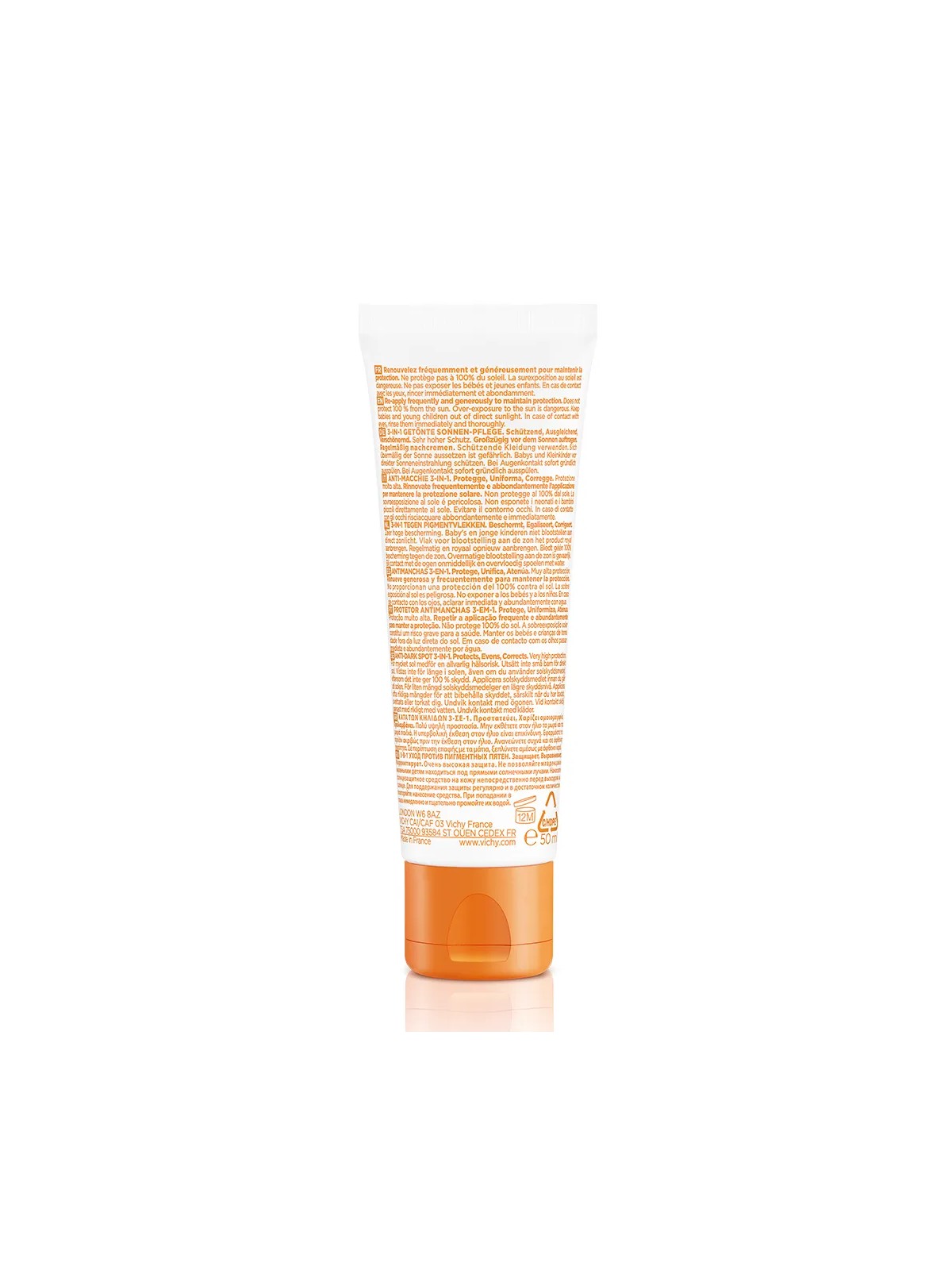 Vichy Ideal Soleil Soin Anti Taches Teinte 3-en-1 Tres Haute Protection Spf50+ 50ml