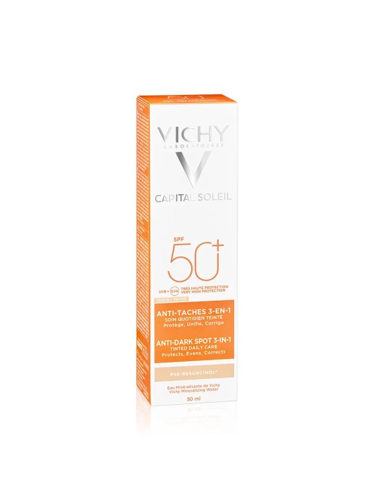 Vichy Ideal Soleil Soin Anti Taches Teinte 3-en-1 Tres Haute Protection Spf50+ 50ml