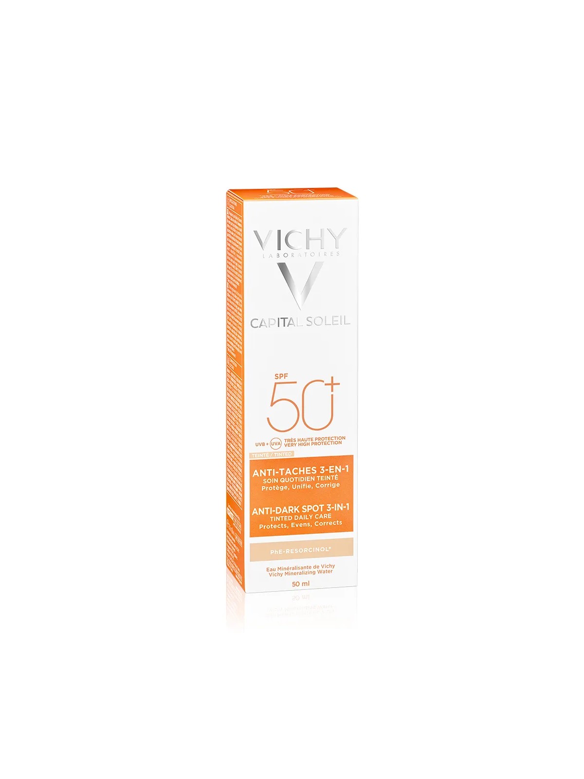 Vichy Ideal Soleil Soin Anti Taches Teinte 3-en-1 Tres Haute Protection Spf50+ 50ml