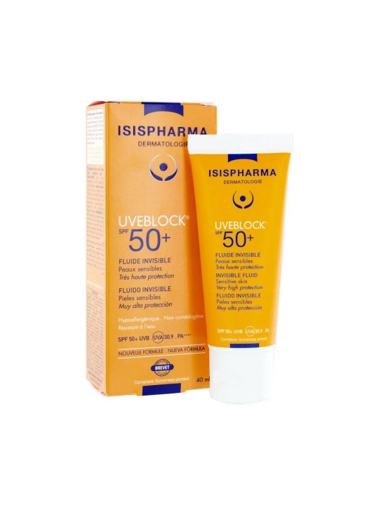 Isispharma Uveblock Fluide Invisible Spf50+ Peaux Sensibles 40ml