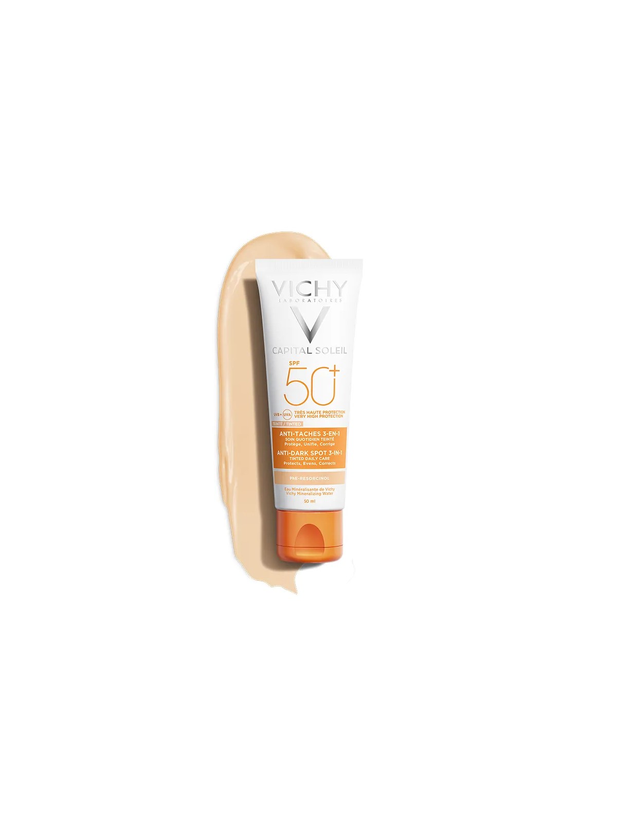 Vichy Ideal Soleil Soin Anti Taches Teinte 3-en-1 Tres Haute Protection Spf50+ 50ml