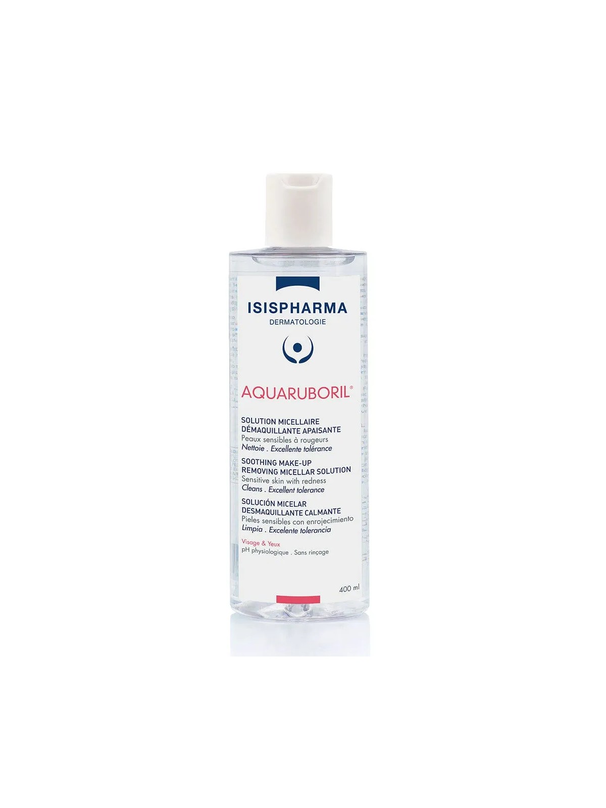 Isispharma Aquaruboril Solution Micellaire Démaquillante Peaux Sensibles A Rougeurs 400ml