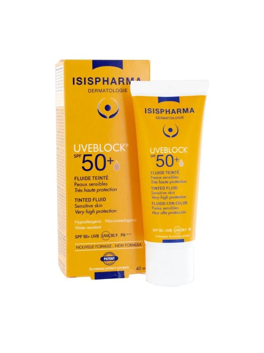 Isispharma Uveblock Fluide Teinte Spf50+ Peaux Sensibles 40ml