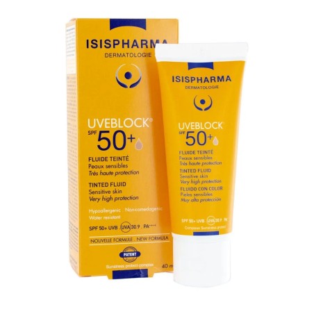 Isispharma Uveblock Fluide Teinte Spf50+ Peaux Sensibles 40ml