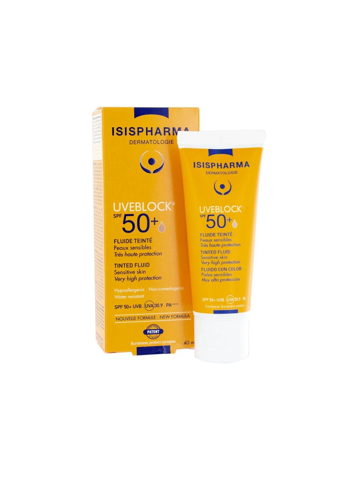 Isispharma Uveblock Fluide Teinte Spf50+ Peaux Sensibles 40ml