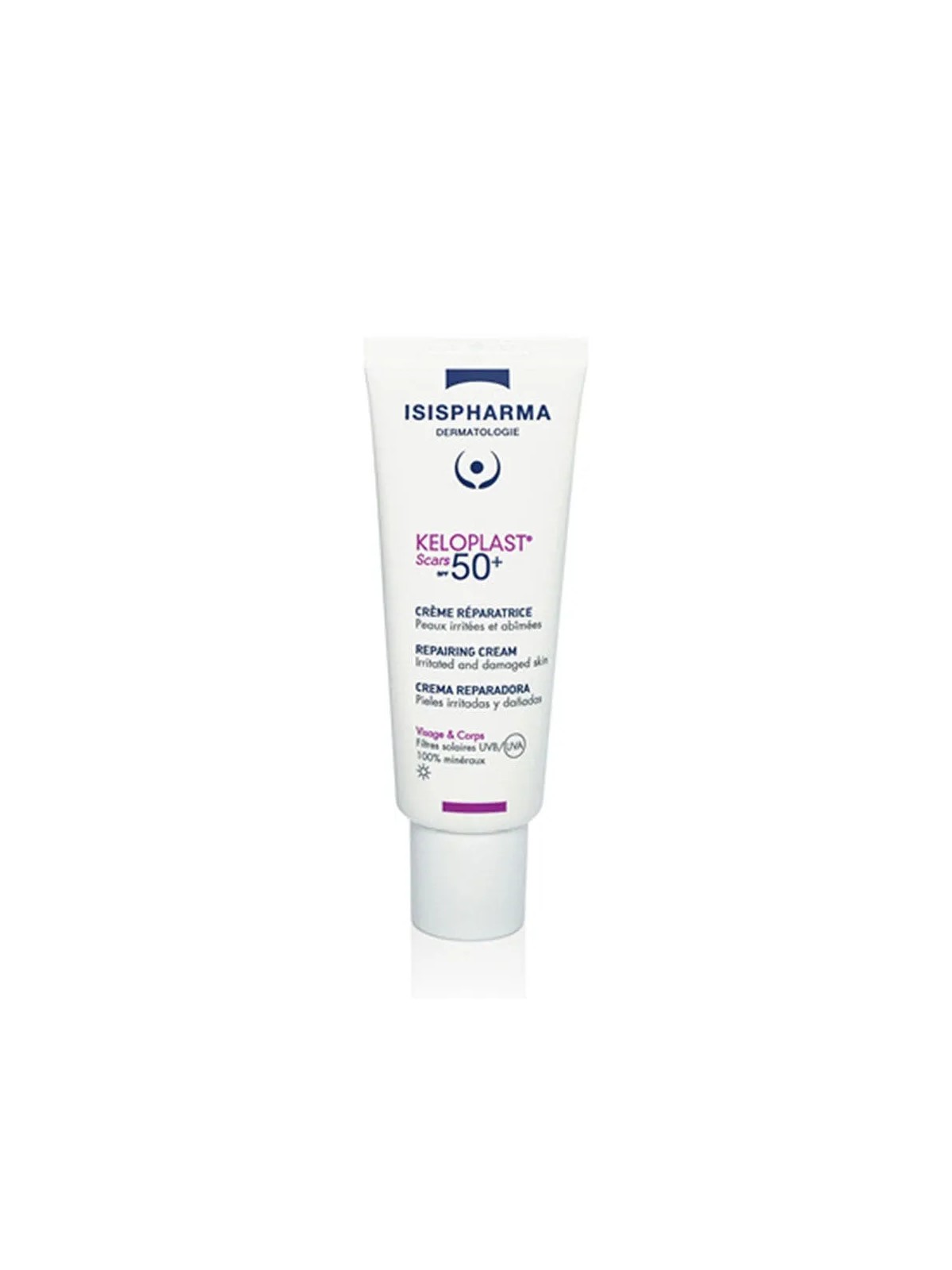 Isispharma Keloplast Creme Reparatrice Protectrice Scars Spf50+ Peaux Irritees Et Abimees 40ml