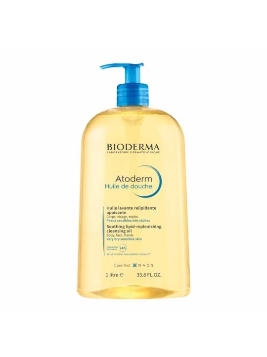 Bioderma Atoderm Huile de Douche Corps et Visage Peaux Très Sèches à Atopiques 1L