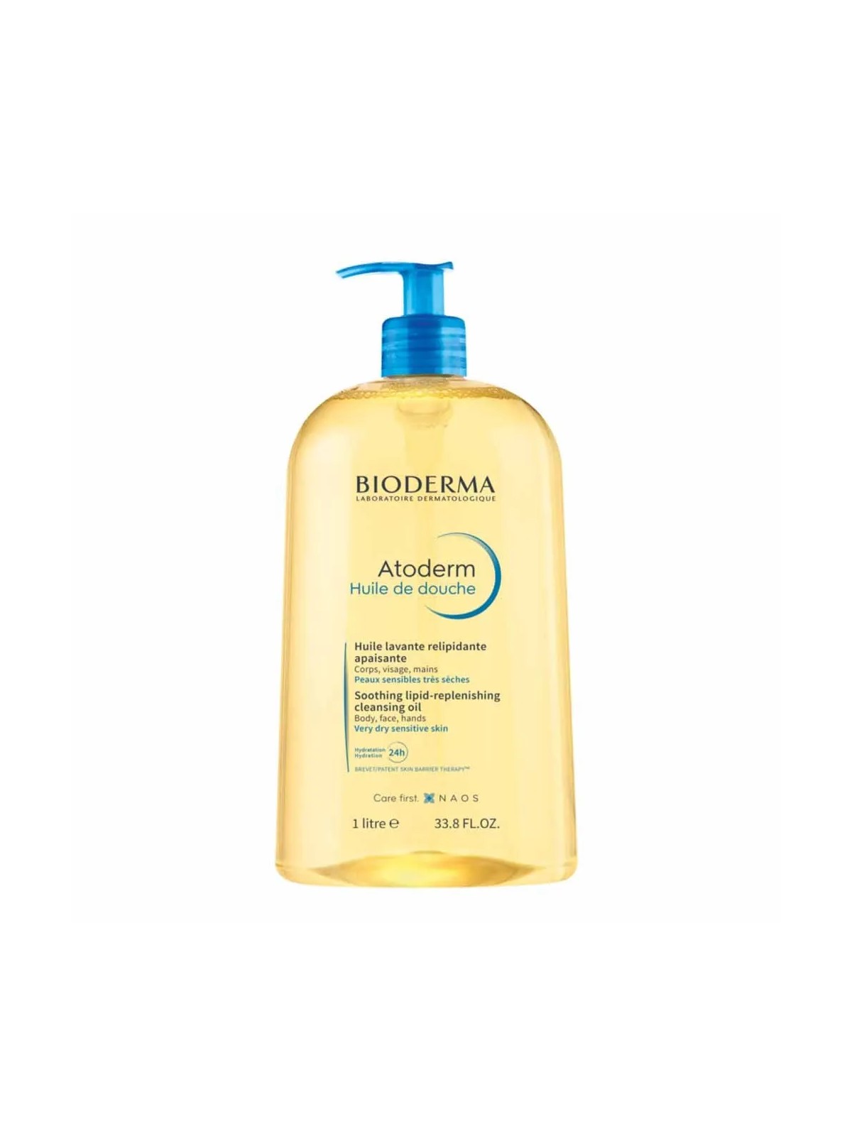 Bioderma Atoderm Huile de Douche Corps et Visage Peaux Très Sèches à Atopiques 1L