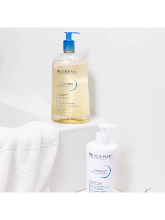 Bioderma Atoderm Huile de Douche Corps et Visage Peaux Très Sèches à Atopiques 1L