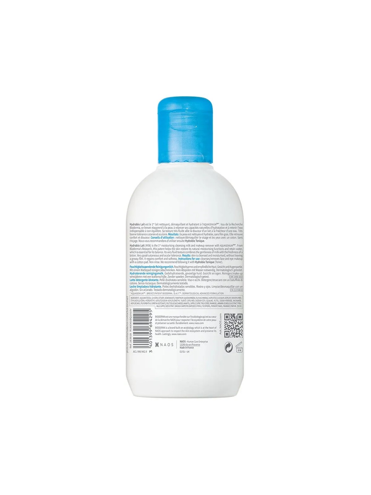 Bioderma Hydrabio Lait démaquillant Peaux sensibles 250ml