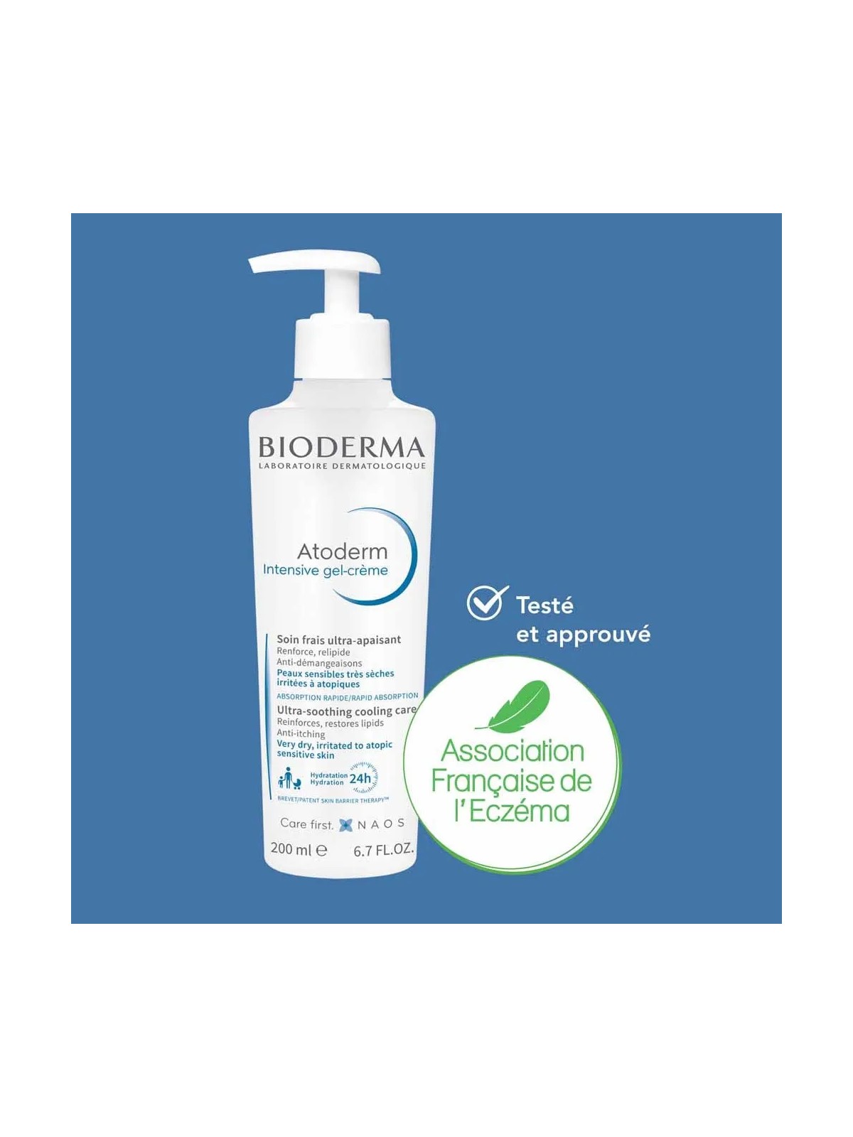 Bioderma Atoderm Gel-crème soin frais ultra-apaisant Intensive Peaux Sensibles Visage et Corps 200ml