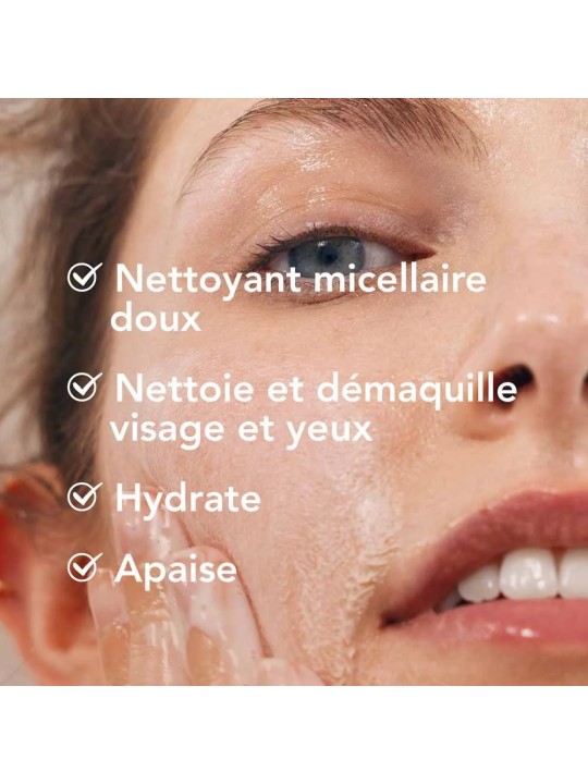 Bioderma Crealine Gel moussant Nettoyant apaisant micellaire Peaux sensibles 500ml