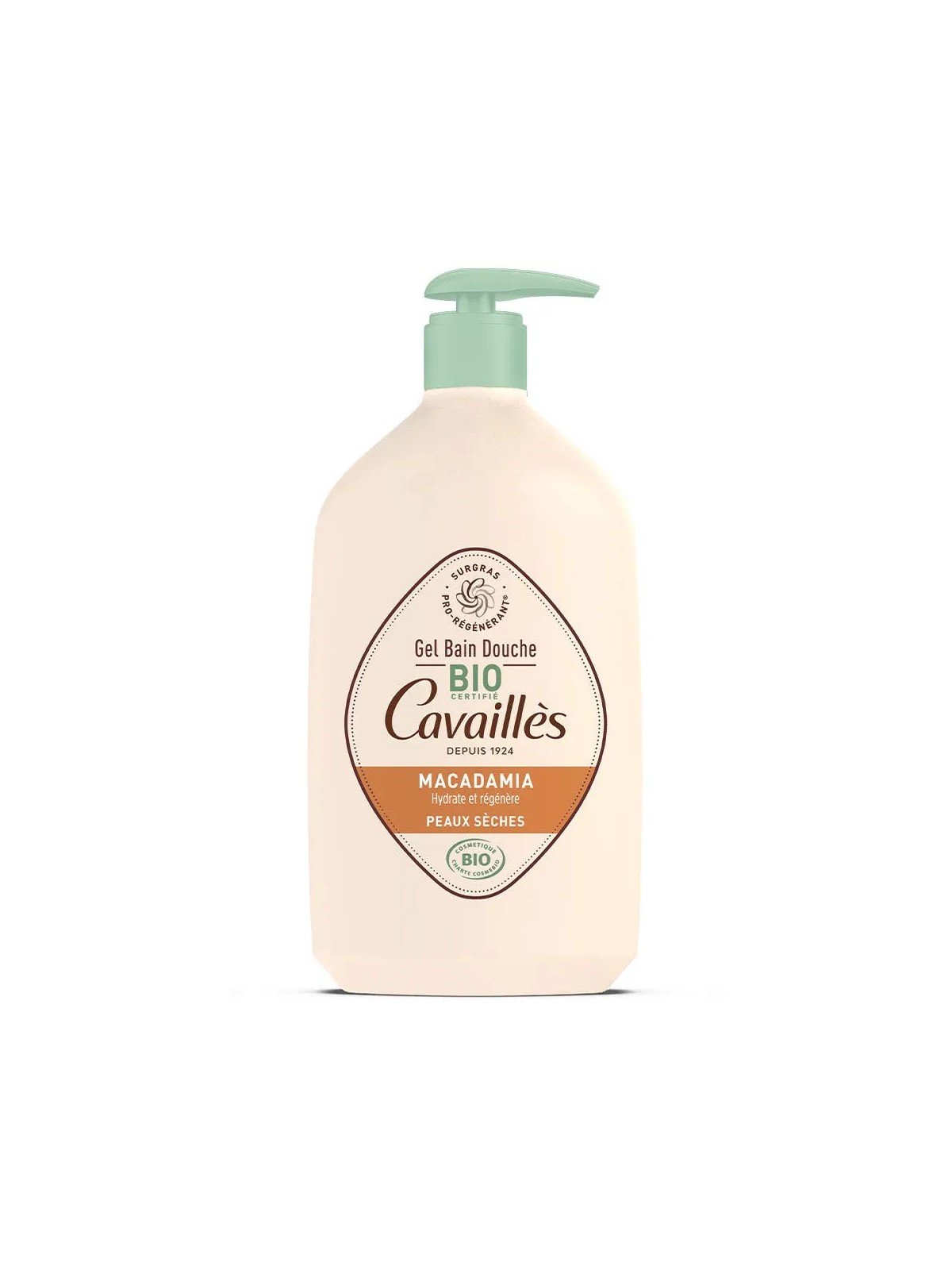 Cavaillès Gel Bain et Douche Huile de Macadamia Bio Peaux sèches 1L