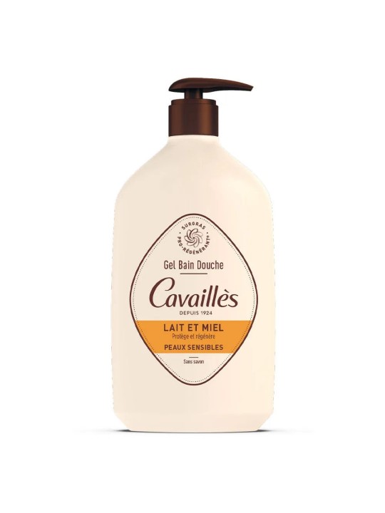 Cavaillès Gel Bain et Douche Lait et Miel Peaux Sensibles 1L