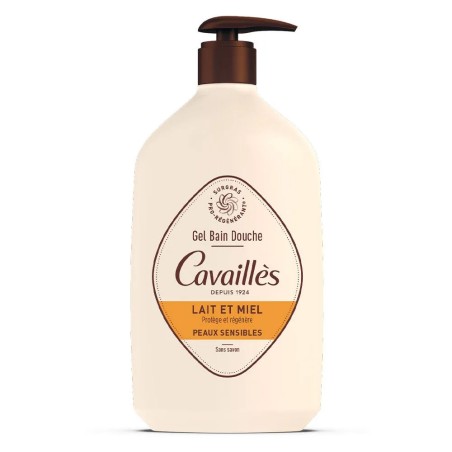 Cavaillès Gel Bain et Douche Lait et Miel Peaux Sensibles 1L