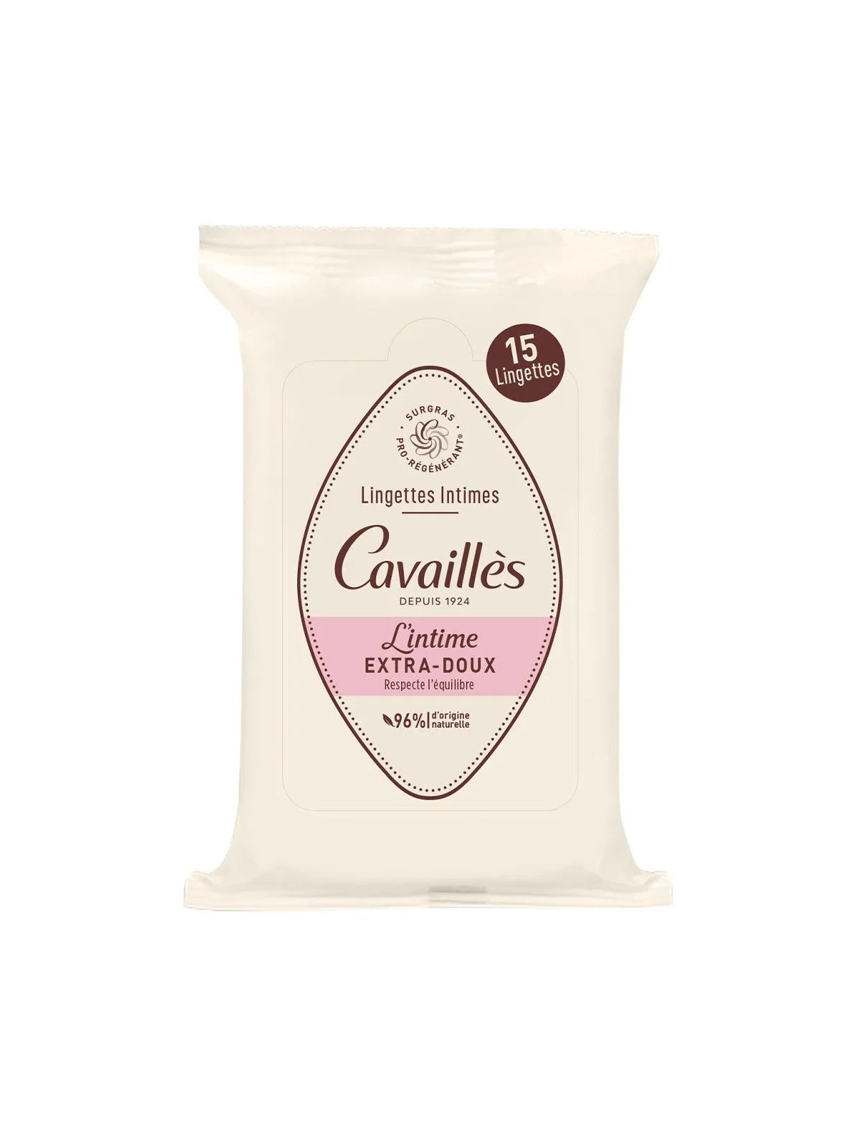 Cavaillès Intime Lingettes Extra Douces 15 lingettes