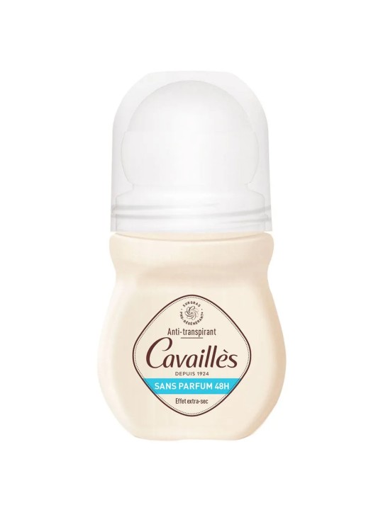 Cavaillès Absorb + Déodorant Roll On Anti-Transpirant Sans Parfum 48H Effet Extra-Sec 50ml