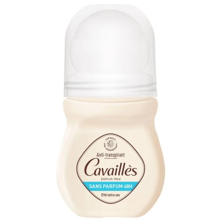 Cavaillès Absorb + Déodorant Roll On Anti-Transpirant Sans Parfum 48H Effet Extra-Sec 50ml