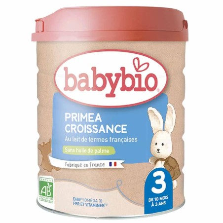 Babybio Primea 3 Lait En Poudre Croissance Bio De 10 Mois A 3 Ans 800g