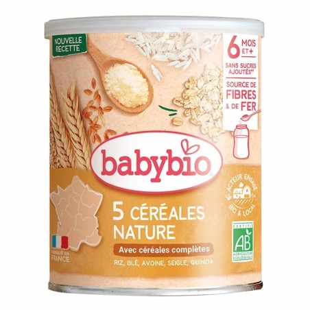 Babybio Céréales nature bio 6 mois et plus 220g