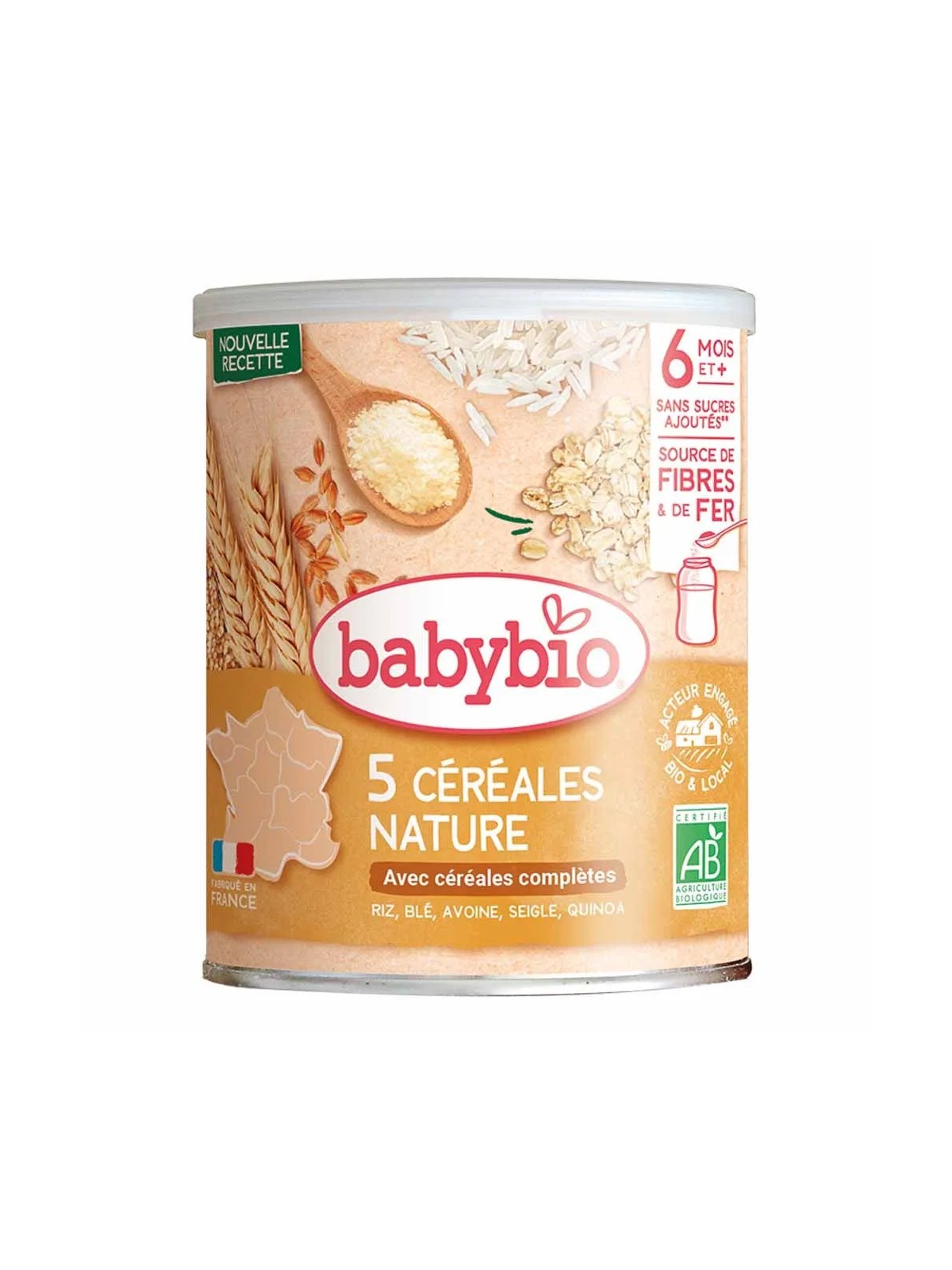 Babybio Céréales nature bio 6 mois et plus 220g