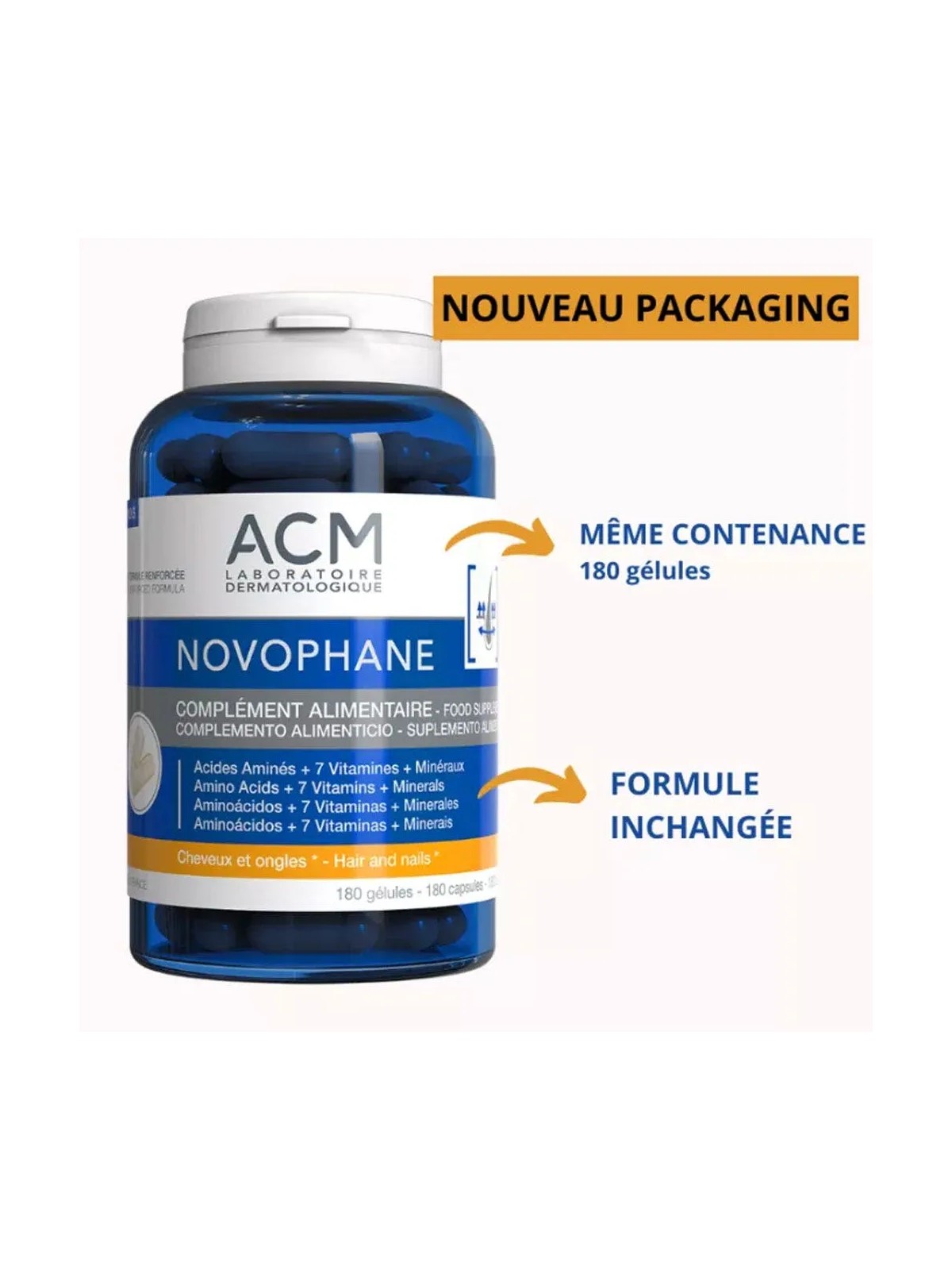 Acm Novophane Ongles Et Cheveux 180 Gélules